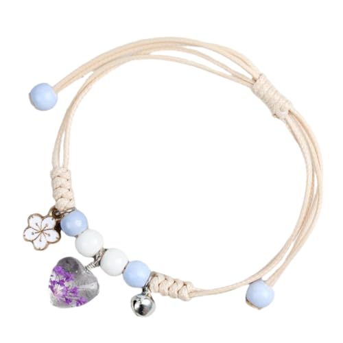 XITEA Verstellbare Armbänder mit getrockneten Blumen Mädchen verstellbares Armband geflochtene Freundschaftsarmbänder mit Blumendetail von XITEA