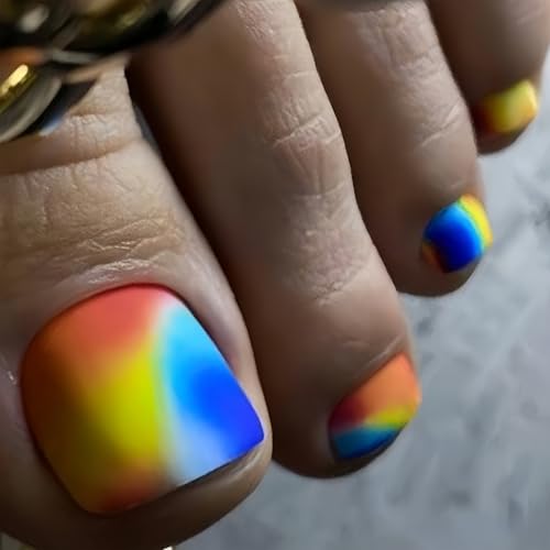 Zehennägel zum Aufdrücken, kurz, quadratisch, französische Spitzen, falsche Zehennägel, Stick, Zehennägel für Damen, 24 Stück in 12 Größen Zehennägel zum Aufdrücken, kurz, quadratisch, französische Spitzen, falsche Zehennägel, Stick, Zehennägel für Damen, 24 Stück in 12 Größen von XITEA