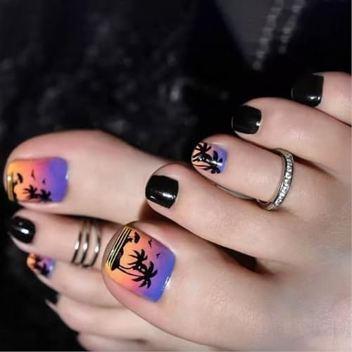 Zehennägel zum Aufdrücken, kurz, quadratisch, französische Spitzen, falsche Zehennägel, zum Aufkleben, für Damen, 24 Stück in 12 Größen, französische Spitzen, künstliche Nägel mit Design Zehennägel zum Aufdrücken, kurz, quadratisch, französische Spitzen, falsche Zehennägel, zum Aufkleben, für Damen, 24 Stück in 12 Größen, französische Spitzen, künstliche Nägel mit Design von XITEA