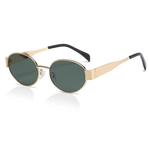 XITUADDA Ovale Sonnenbrille Damen Trendy Metall Klassisch Retro Sonnenbrille UV400 von XITUADDA