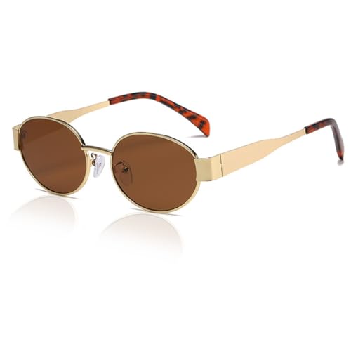 XITUADDA Ovale Sonnenbrille Damen Trendy Metall Sonnenbrille Klassisch Retro Sonnenbrille UV400 von XITUADDA