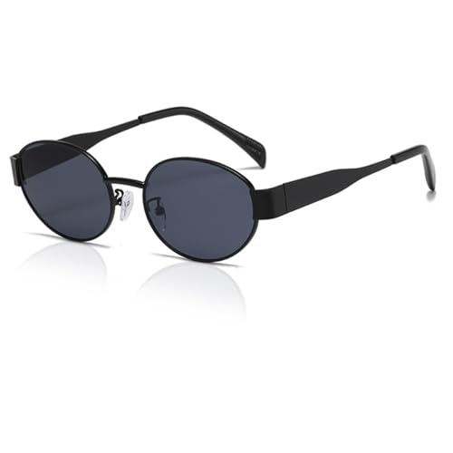 XITUADDA Ovale Damen Sonnenbrille - Retro, UV400, Metallrahmen, Grau XITUADDA Ovale Damen Sonnenbrille - Retro, UV400, Metallrahmen, Grau von XITUADDA