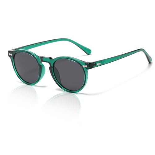 XITUADDA Polarisierte Runde Sonnenbrille Damen Herren Retro Klassische Acetat Rahmen Sonnenbrille UV400 Schutz von XITUADDA