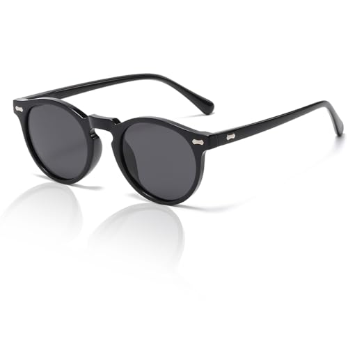 XITUADDA Polarisierte Runde Sonnenbrille Damen Herren Retro Klassische Acetat Rahmen Sonnenbrille UV400 Schutz von XITUADDA