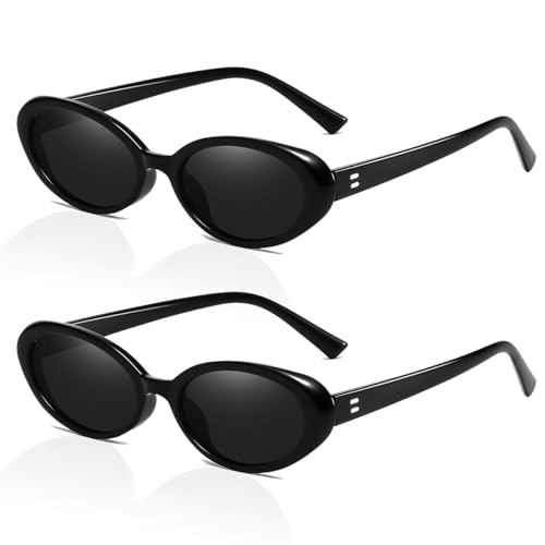 XITUADDA Retro Ovale Sonnenbrille für Damen 90er Vintage Katzenauge Sonnenbrille Mode Kleine Ovale Sonnenbrille UV400 von XITUADDA