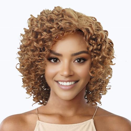 XIUFAXIRUSI XIUFAXIRUSI Afro-Perücke, gelockt, für schwarze Frauen, kurzblond, gelockt, gelockt, mit seitlicher Seite, Vollhaarperücke aus Synthetik XIUFAXIRUSI XIUFAXIRUSI Afro-Perücke, gelockt, für schwarze Frauen, kurzblond, gelockt, gelockt, mit seitlicher Seite, Vollhaarperücke aus Synthetik von XIUFAXIRUSI XIUFAXIRUSI
