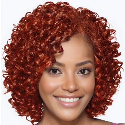 XIUFAXIRUSI XIUFAXIRUSI Kurze orangefarbene lockige Perücken für schwarze Frauen, Afro, kurz, gelockt, mit seitlichem Teil, Synthetik, Vollhaarperücke XIUFAXIRUSI XIUFAXIRUSI Kurze orangefarbene lockige Perücken für schwarze Frauen, Afro, kurz, gelockt, mit seitlichem Teil, Synthetik, Vollhaarperücke von XIUFAXIRUSI XIUFAXIRUSI