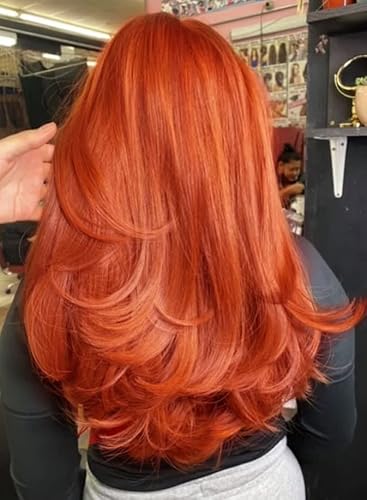 XIUFAXIRUSI XIUFAXIRUSI Lange Perücken, geschichtet, Ingwerorange, für Frauen, gewellt, rotbraun, mit Mittelscheitel, synthetische Perücke mit hoher Dichte, für Fi-Einsatz XIUFAXIRUSI XIUFAXIRUSI Lange Perücken, geschichtet, Ingwerorange, für Frauen, gewellt, rotbraun, mit Mittelscheitel, synthetische Perücke mit hoher Dichte, für Fi-Einsatz von XIUFAXIRUSI XIUFAXIRUSI