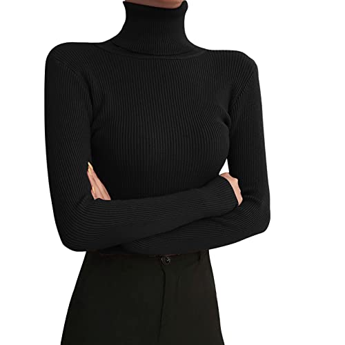 Damen Thermo Unterhemd Langarm Damen Langarm Unterhemd Thermo-Shirt Funktionsunterwäsche Oberteil Shirt Einfarbig T-Shirts Weich Stretch Gerippt Slim Fit Dünn Pulli Innenfleece Oberteile von XIUH