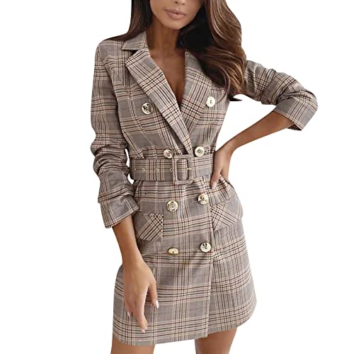 Formelles BüroAnzugSet aus Jacke Rock Hosenanzug solide Farbe Business Blazer+Rock Damen 2 Stück Business Rock Anzug Set Büro Rock & Blazer Kombinationen Damen von XIUH