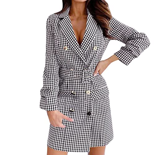 Formelles BüroAnzugSet aus Jacke Rock Hosenanzug solide Farbe Business Blazer+Rock Damen 2 Stück Business Rock Anzug Set Büro Rock & Blazer Kombinationen Damen von XIUH