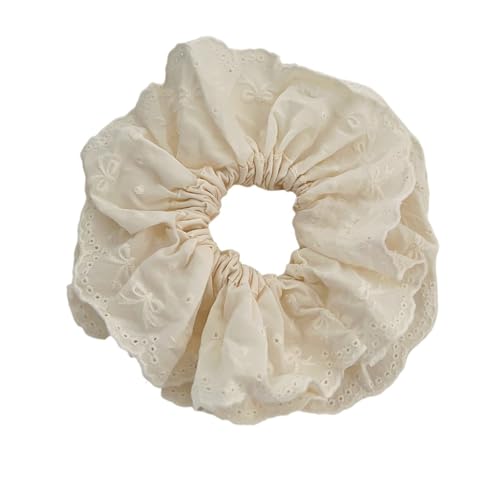 Haarband Damen 10 Stück süße Spitzenbesatz Stoff Scrunchies Haargummis elastisches Haarseil(Number 06) von XIUsheUA