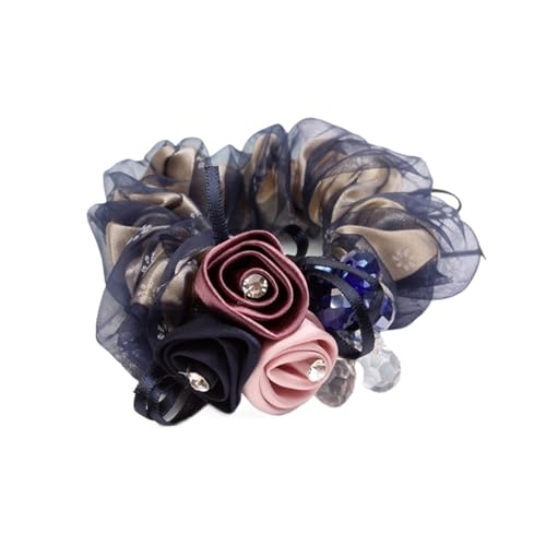 Haarband Damen 5 Stück Blumengarn-Haarseil, elegantes Schleifen-Haarband for Frauen(Color3) von XIUsheUA