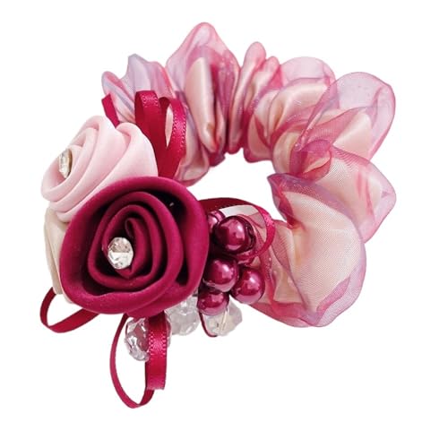 Haarband Damen 5 Stück Blumengarn-Haarseil, elegantes Schleifen-Haarband for Frauen(Color4) von XIUsheUA