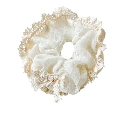 Haarband Damen 5 Stück Haargummis for Damen, Spitze, Perlen, Rosen, Blumen, weiße Haargummis(Style2) von XIUsheUA