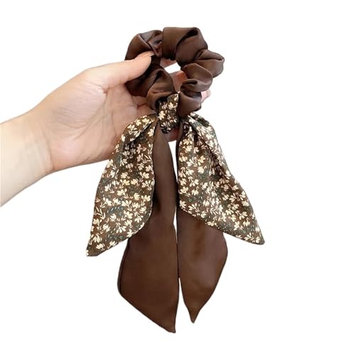 Haarband Damen 5 Stück Stirnband Schal Haar Seil Krawatten Vintage Blumenband elastische Haarbänder Schleife Frauen Kopfbedeckung Mädchen Haarschmuck(Coffee) von XIUsheUA