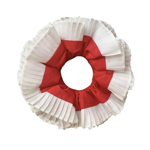 Haarband Damen 5 Stück plissierte Spitzen-Haargummis, doppellagiges elastisches Haarband aus Spitze for Frauen(Red) von XIUsheUA