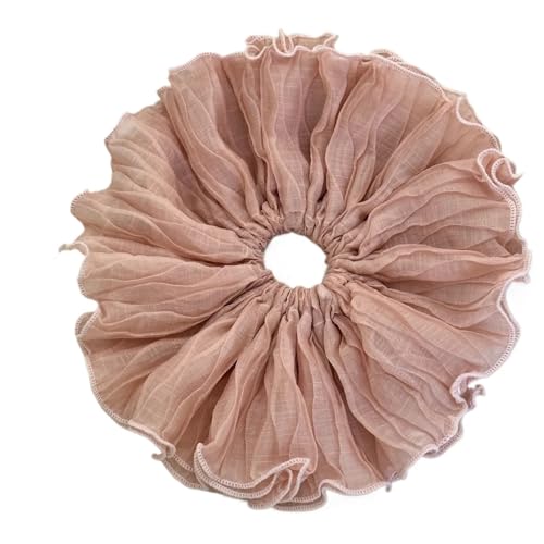 Haarband Damen 5 Stück übergroße Rüschen-Satin-Spitze-Scrunchie-Temperament-Frauen-übertriebener doppelschichtiger Haarband-Kopfschmuck(Color1) von XIUsheUA