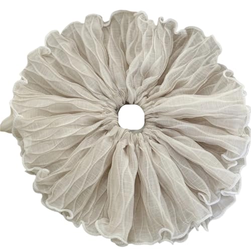 Haarband Damen 5 Stück übergroße Rüschen-Satin-Spitze-Scrunchie-Temperament-Frauen-übertriebener doppelschichtiger Haarband-Kopfschmuck(Color3) von XIUsheUA