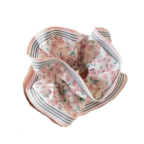 Haarband Damen 5 Stücke Frau Temperament Blumen Scrunchie Frauen Mädchen Elastischer Druck Pferdeschwanz Haarring(Pink) von XIUsheUA