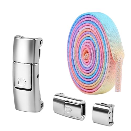 XIUsheUA 8 mm Schnürsenkel Press Lock ohne Bänder elastische Sneaker Kinder Erwachsene verbreiterte flache for Schuhe für Trainer, Freizeitschuhe(Candy) von XIUsheUA