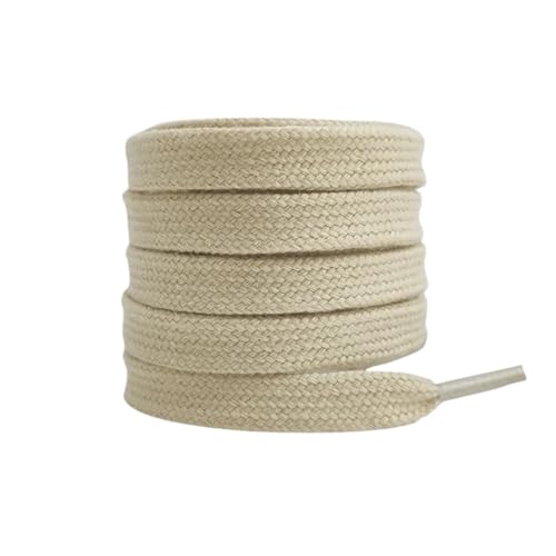 XIUsheUA Flache Baumwollschnürsenkel for Turnschuhe, Schnürsenkel, High-Top-Canvas-Freizeitschnürsenkel, keine Elastizität, for Männer und Frauen für Trainer, Freizeitschuhe(Beige brown,120cm) von XIUsheUA