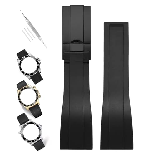 XIW Armband Compatible for Rolex Submariner Ghost Daytona (Black Band Black Buckle) von XIW