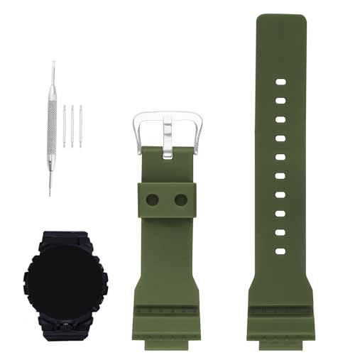 XIW Ersatz-Uhrenarmband für Casio G-Squad GBA-800 GBD-800, Harz-Uhrenarmband, kompatibel mit 21 mm x 16 mm, Armeegrün XIW Ersatz-Uhrenarmband für Casio G-Squad GBA-800 GBD-800, Harz-Uhrenarmband, kompatibel mit 21 mm x 16 mm, Armeegrün von XIW