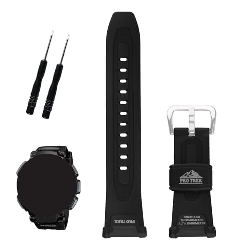 XIW Ersatz-Uhrenarmband für Casio Proterk PRG-240 PRG-40 Pro terk, Harz, kompatibel mit 10631626, silberfarbene Schnalle XIW Ersatz-Uhrenarmband für Casio Proterk PRG-240 PRG-40 Pro terk, Harz, kompatibel mit 10631626, silberfarbene Schnalle von XIW