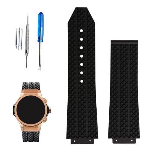 XIW Kompatibel mit 19 mm × 25 mm × 22 mm Hublot Big Bang Gummi-Uhrenarmband, Ersatz für Herren, Silikon-Armband, Damen-Armband, Schwarz XIW Kompatibel mit 19 mm × 25 mm × 22 mm Hublot Big Bang Gummi-Uhrenarmband, Ersatz für Herren, Silikon-Armband, Damen-Armband, Schwarz von XIW