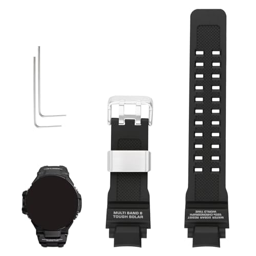 XIW Uhrenarmband aus Kunstharz, kompatibel mit 16 mm Casio 10493622 GA-1000 GA-1100 GW-A1000 GW-4000 G-1400 GWA-1000, mit Stahlschnalle, Ersatz für Damen, Schwarz XIW Uhrenarmband aus Kunstharz, kompatibel mit 16 mm Casio 10493622 GA-1000 GA-1100 GW-A1000 GW-4000 G-1400 GWA-1000, mit Stahlschnalle, Ersatz für Damen, Schwarz von XIW