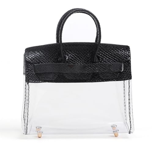 XIWCAFC Schlüsseltasche Leder Damen Mini Schlüsseletui Autoschlüssel Brieftasche Handtasche Kreative Wasserdicht Schlüsselbeutel Autoschlüssel hülle mit Griff süß für Mädchen Geschenk (Schwarz) von XIWCAFC