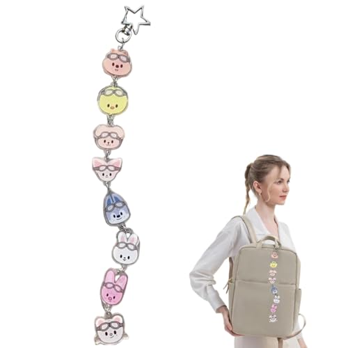 XIWJLWO 1 Stück Stra y Kids Schlüsselanhänger, Stra y Kids Anhänger Schlüsselanhänger, Schlüsselanhänger Zubehör Spiel Requisiten Rucksack Pandent Geschenke Keychain für Kinder von XIWJLWO