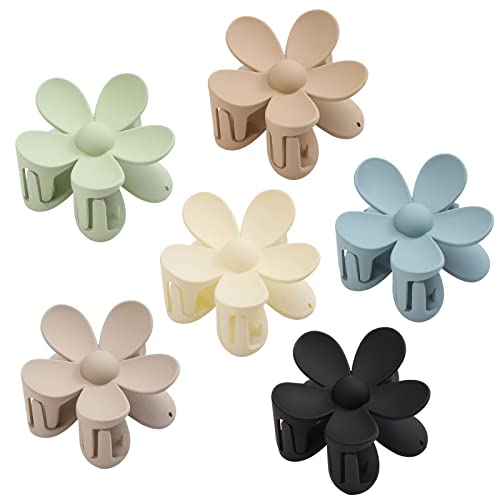 XIXKOLYU® 6PCS Matte Blume Haarspangen, große Kralle Clips für Frauen dick/dünnHaar, große niedliche Haarspangen für Frauen Mädchen Geschenke von XIXKOLYU