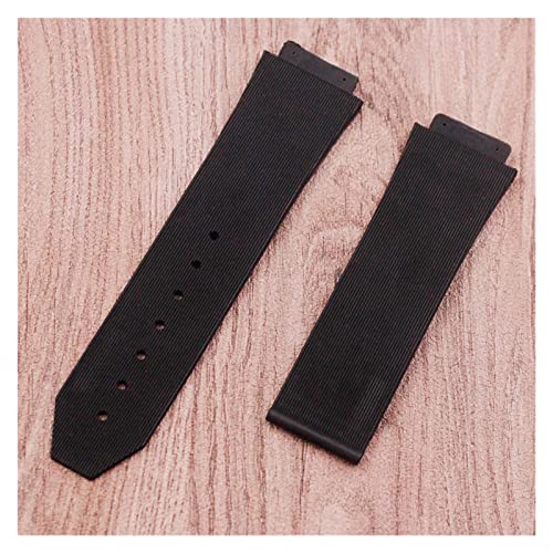 XJBCOD YIYOU Ansehen Zubehör kompatibel mit Hublot. Hengbao Silikonkautschuk Wasserdichte Gürtel Männer und Frauen Watch Strap 25x19mm (Color : Black, Size : 25x19) von XJBCOD