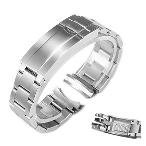 XJBCOD YIYOUU 20mm 21mm Uhren-Zubehör-Band kompatibel mit Rolex Feinabstimmungszähne Zähne Handgelenkband 904l Massivstahl Submariner Water Ghost Armband(Color:Silver matte,Size:21MM LG) von XJBCOD