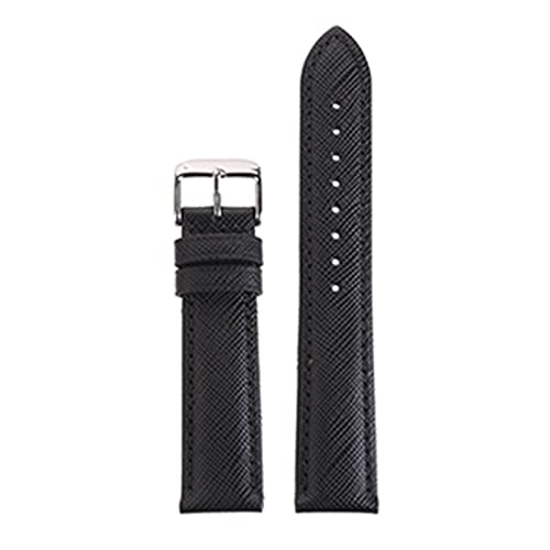 XJBCOD YIYOUU Echtes Leder Uhrenarmband Kompatibel mit Mann & Frau 18mm 20mm 22mm 7 Farben(Color:Black,Size:18mm) von XJBCOD