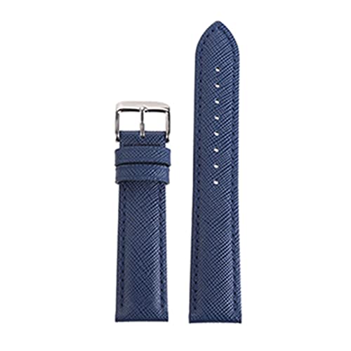 XJBCOD YIYOUU Echtes Leder Uhrenarmband Kompatibel mit Mann & Frau 18mm 20mm 22mm 7 Farben(Color:Dark Blue,Size:22mm) von XJBCOD