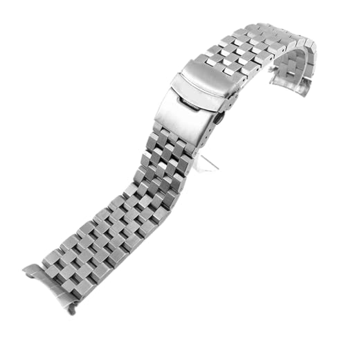 YIYOUU 20mm 22mm Uhrenband for Seiko SKX007 / 009 SKX173 / 175 Ersatzgurte gekrümmte Endband Universalarmband Edelstahlgürtel(Color:Silver no logo,Size:22mm) von XJBCOD