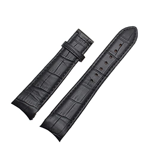 YIYOUU WALF Echtes Leder Uhrenarmband 18mm 19mm 20mm 21mm 22mm 24mm Geeignete Kompatibel mit Tissot Seiko Omega Uhrenarmband Armbänder (Color : Black-Black, Size : 20mm) von XJBCOD