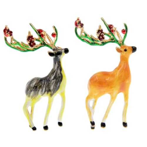 50 x 30 mm Ölgemälde Weihnachtsfest Rentier Emaille Brosche Pin für Frauen Weihnachten Revers Emaille Pins Metallabzeichen von XJEIVJIC