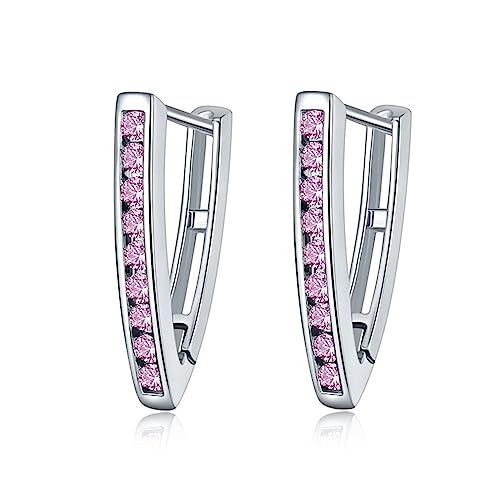 Bolzenohrringe für Frauen, Ohrringe Set Trendy Plated Triangle V-förmig mit Zirkon runden Form Leichter Tragus-Piercing-Schmuck von XJEIVJIC