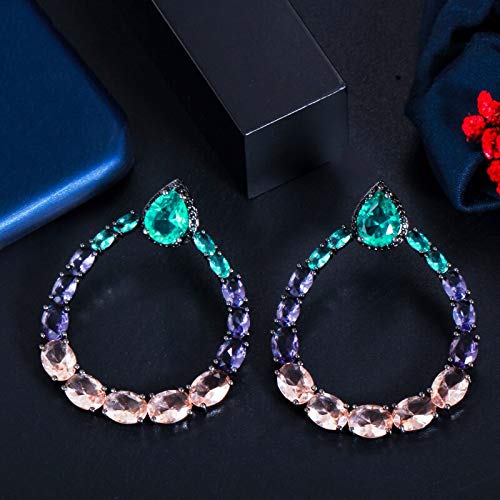 Crystal Round Big Dangle Drop Women Party Ohrringe Accessoires Ohren Juwelier von XJEIVJIC