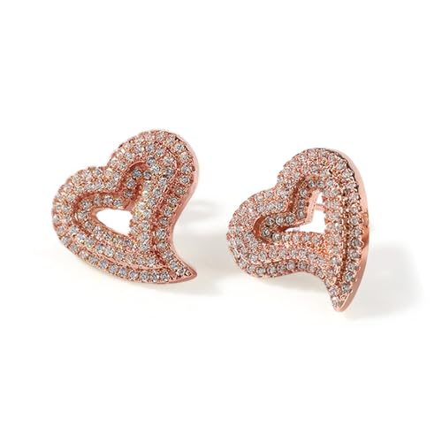ECED Out Cubic Zirkonia Herzstolder Ohrringe für Frauen sensible Ohrköler trendy post funkeln von XJEIVJIC