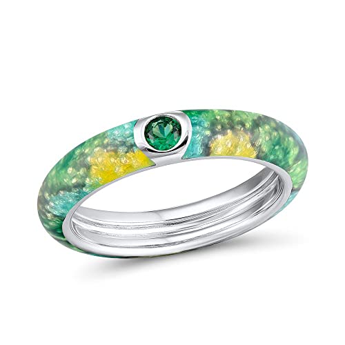 For Women Purple Green Colorful Enamel Ring Eternity Ring Handmade For Women Purple Green Colorful Enamel Ring Eternity Ring Handmade von XJEIVJIC
