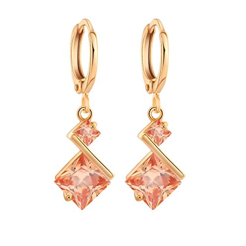 Kubische Zirkonia Inlay Charming Hoop Dangle Ohrringe für Frauen von XJEIVJIC