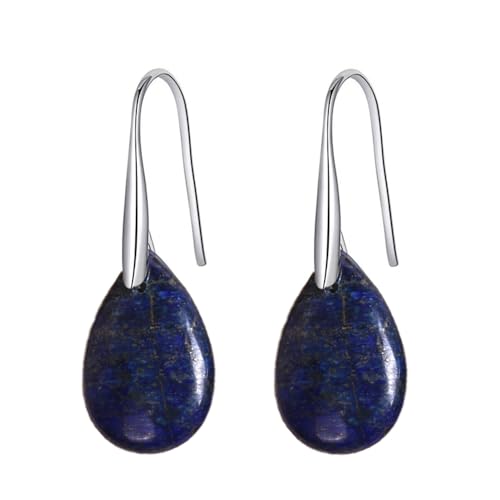 Minimalistischer Natursteinhaken Dangle Drop Ohrringe für Frauen zierlich farbenfrohe Kristallheilung Tränenstrop baumeln leichter hypoallergenmodetischer Geschenk von XJEIVJIC