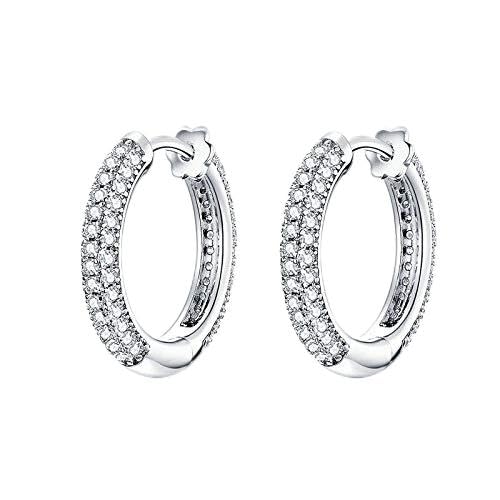 Ohr Hoops Sterling Luxury Hoop Ohrringe für Frauen Hochzeit Engagement Schmuckszubehör von XJEIVJIC