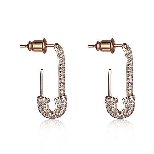 Sicherheitsnadel Ohrringe Frauen langer Tropfen Schmuck plattiert echte Kristalle Zirkon weiblich Catkins von XJEIVJIC