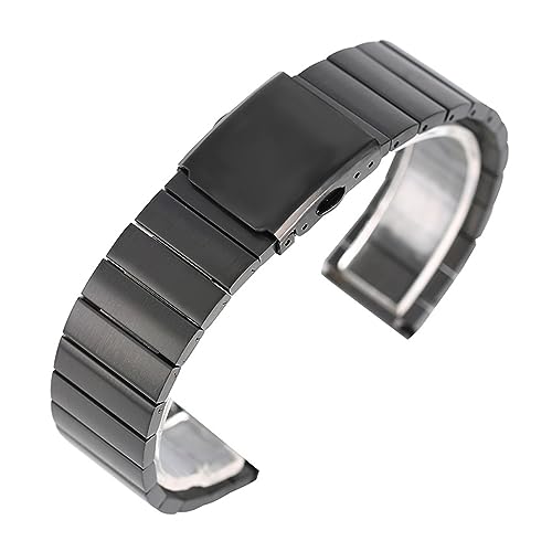 XJEIVJIC 18 20 22 24 mm Fashion Edelstahl Armbandwatchband Verstellbare Uhrenstraps Metall Bangle Solid Link Armband 2 Feder von XJEIVJIC